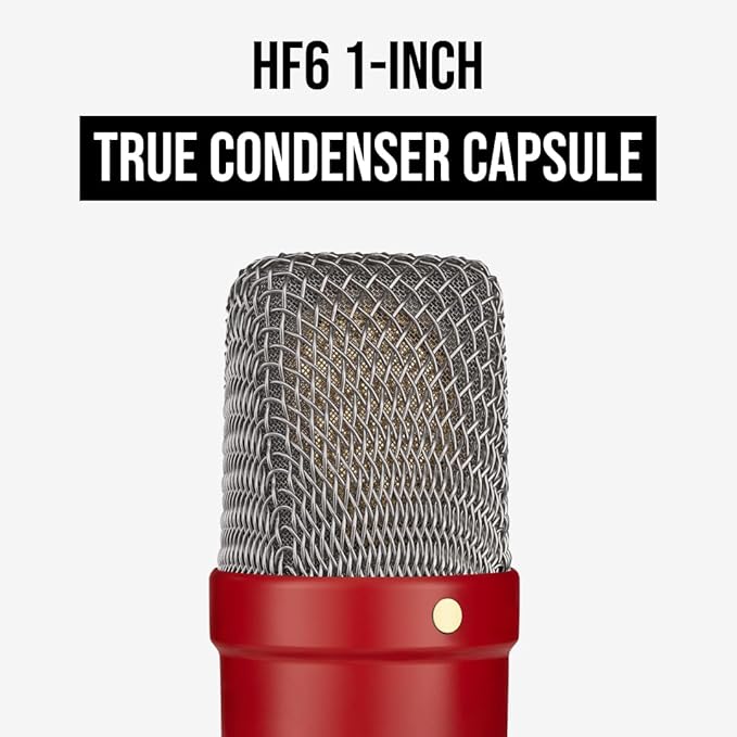RØDE NT1 Signature Series Large-Diaphragm Condenser Microphone with Shock Mount, Pop Filter and XLR Cable for Music Production, Vocal Recording, Streaming and Podcasting (Red)