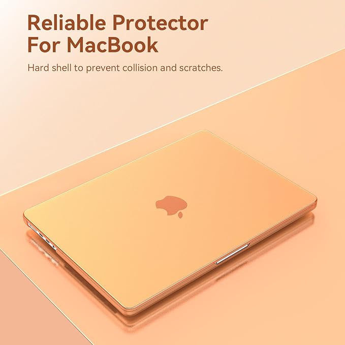 EooCoo Case Compatible with MacBook Pro 14 inch M5 2026-2021 M4 M3 M2 M1 Pro/Max Chip, Official Color-Matched Armor, Frosted Hard Shell Case with Keyboard Cover, Screen Protector - Matte Cosmic Orange