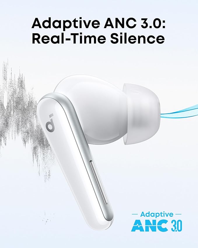 soundcore Liberty 5 by Anker, Noise-Cancelling Wireless Earbuds, 2x Stronger Voice Reduction, Real-Time Adaptive Noise Cancellation, Fast Charging, Dolby Audio, 6-Mic AI Clear Calls, Long Battery Life