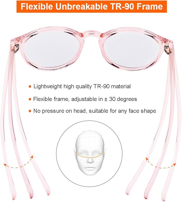 Gleyemor Blue Light Glasses for Men Women, Vintage Round Frame Computer Eyeglasses