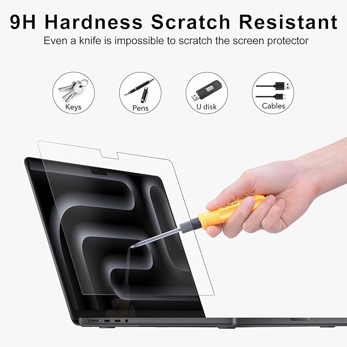 2Pack- 9H Tempered Glass 14" Screen Protector for 2026 MacBook Pro 14.2 Inch Screen Protector (2026-2021 M5, M4, M3, M2,M1 Pro/Max Chip), Bubble Free, Ultra Thin HD Transparency, Anti Scratch