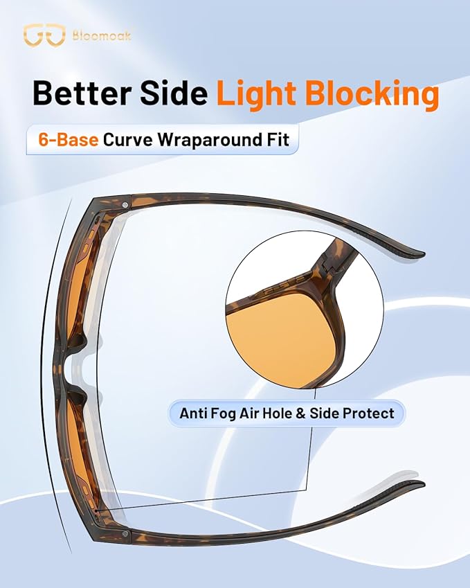 Bloomoak 100% Red Lens Blue Green Light Blocking Glasses- Dual AR Coatings Sleep Glasses Before Bed - Anti Glare, Fatigue