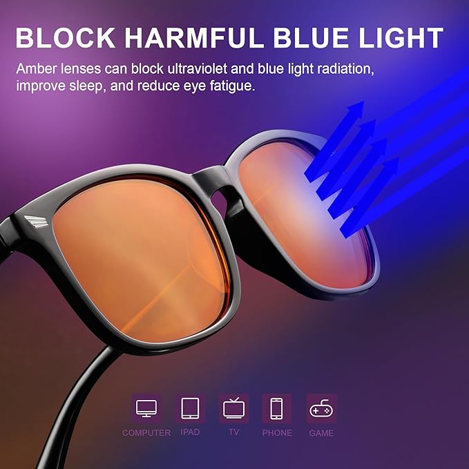 hunsquer Blue Light Glasses for Woman/Men Computer Blue Light Glasses