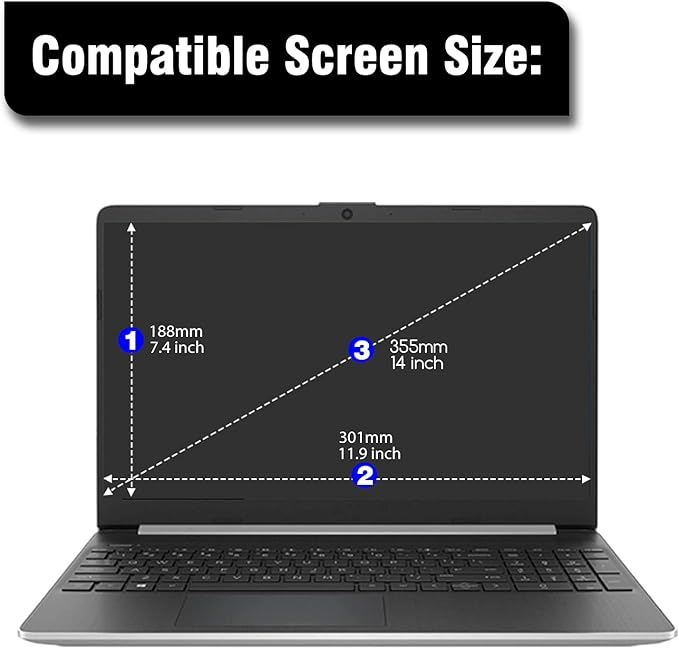 14" Laptop Screen Protector Tempered Glass for 14-Inch Lenovo Hp Dell Asus Acer Samsung etc 16:10 (1920*1200) Aspect Ratio Laptop, Ultra Clear & 9H Hardness & Scratch Resistant & Easy Installation