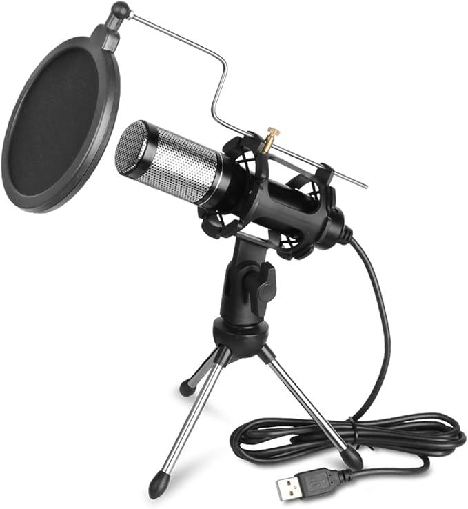 E300 Sound Studio Recording Microphone, Condenser Broadcast Microphone Karaoke Singing for Recording Live Desktop Stand
