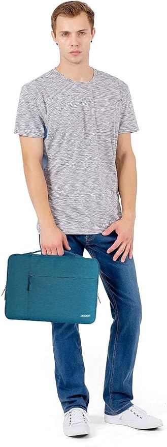 MOSISO Laptop Case 15 inch, 15 inch Laptop Sleeve with Handle Compatible with MacBook Air 15 M4 A3241 M3 A3114 M2 A2941 2025 2024 2023, Dell XPS, Polyester Multifunctional Computer Bag, Deep Teal