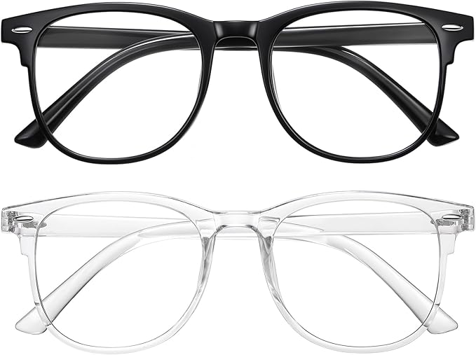 Okany Blue Light Blocking Glasses for Women Men Woman Black Computer Screen Filter Gaming Glasses Womens Mens 99.9% Blue Light Blocker Round Fashion Eye Glasses