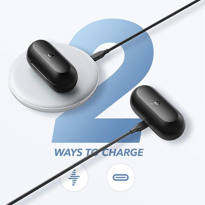 Soundcore by Anker Life A1 True Wireless Earbuds, Powerful Customized Sound, 40H Playtime, Wireless Charging, USB-C Fast Charge, IPX7 Waterproof, Button Control, Bluetooth Earbuds, Commute, Sports