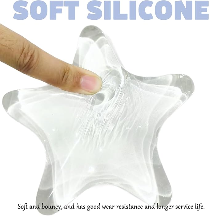 Gel Wrist Rest for Keyboard and Mouse Transparent White Sea Star Elbow Pad Cushion Ergonomic Cute Clear Cool Mouse Wrist Pad Silicone Non-Slip Support Computer Gaming Office Hand Pillow Ocean Beach