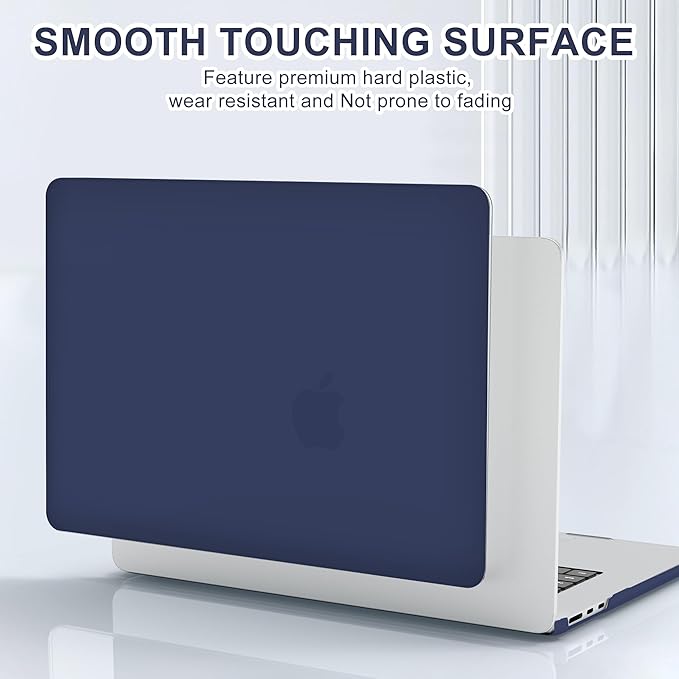 B BELK Compatible with MacBook Air 13.6 inch Case M5 2026 2025 2024 2023 2022 M4 M3 M2 A3449 A3240 A3113 A2681 Liquid Retina Display, Plastic Hard Shell Case+Keyboard Cover+Screen Protector, Navy Blue