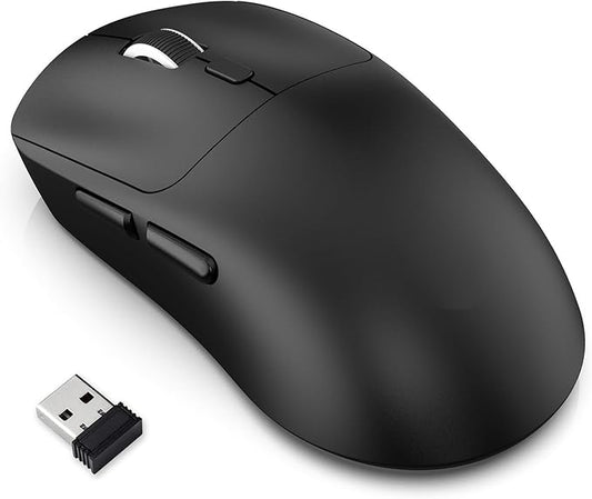 GOWENIC Wireless Gaming Mouse, 6400 DPI 3-Mode Gaming Mouse, 2.4G Wired 6 Keys Ergonomic Design for Desktop Laptop (T30 Black)