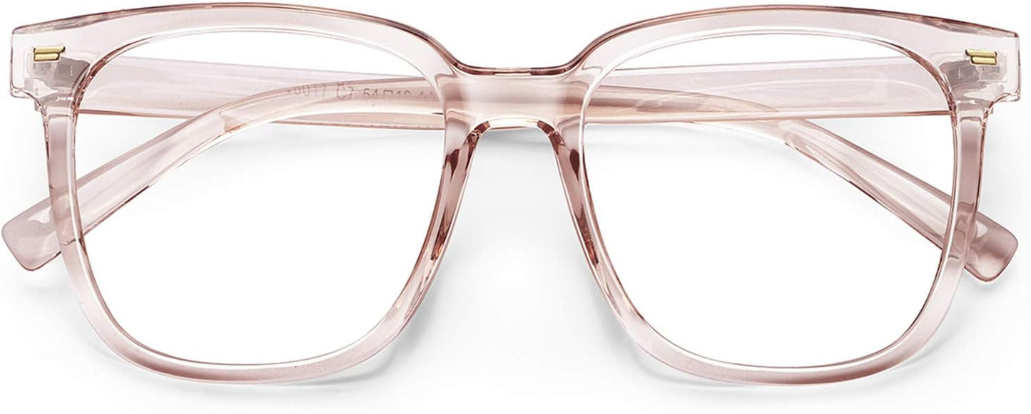 PANNER Oversized Square Blue Light Blocking Glasses for Women Men Anti Glare Reduce Eyestrain Computer Glasses