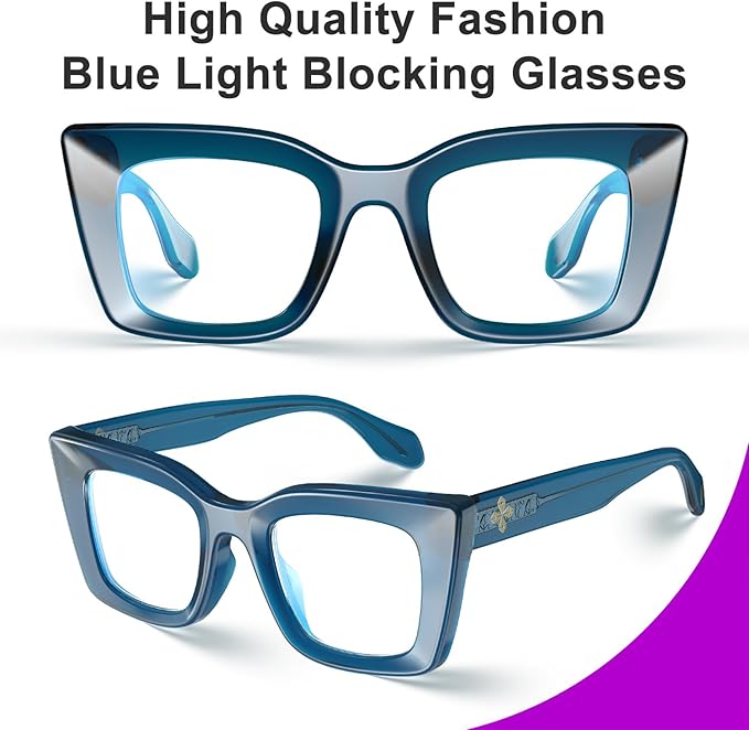 VISOONE Cat Eye Blue Light Blocking Glasses TR90 Anti-glare Women Calida