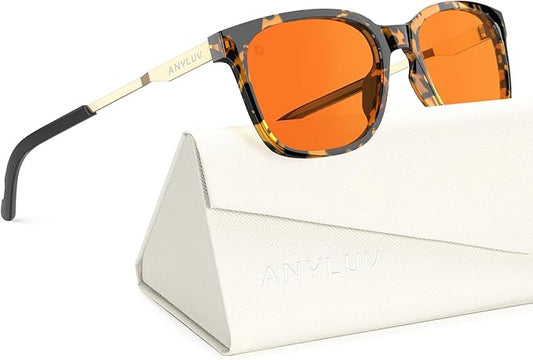 ANYLUV Blue Light Glasses for Men, Lightweight Computer Gaming Glasses, Stylish Anti Eyestrain Blue Light Blocking Men