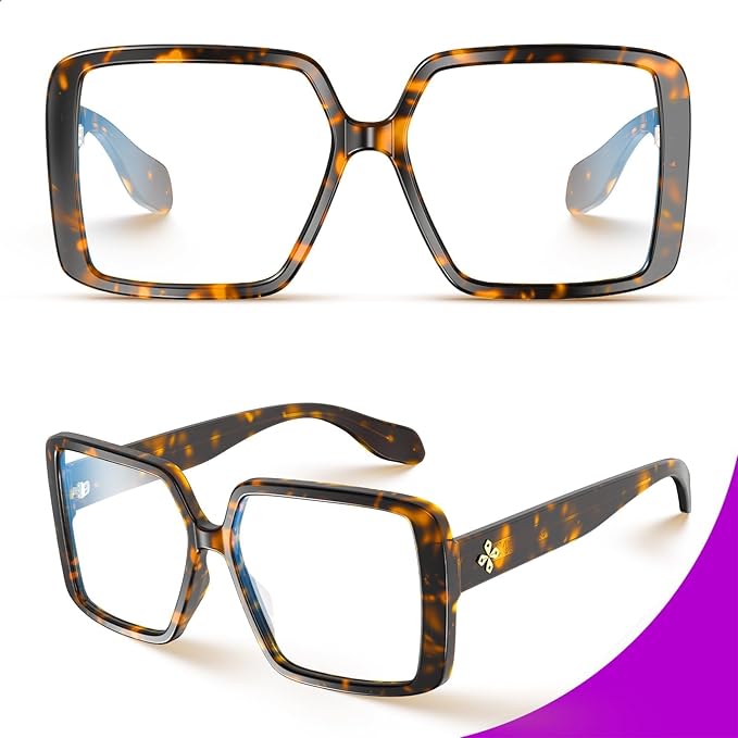 VISOONE Oversized TR90 Blue Light Blocking Glasses Fashion Accessories Non Prescription for Women Harvard