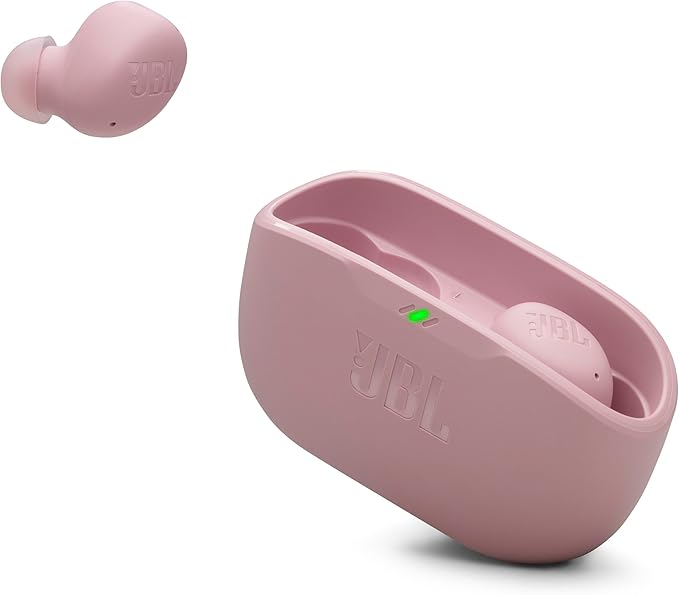JBL Vibe Buds 2 - True Wireless Noise Cancelling Earbuds with JBL Pure Bass Sound & Smart Ambient Technology, 4mics for Crisp, Clear Calls, up to 40Hrs of Playback, IP54 Dust & Water Resistant (Pink)