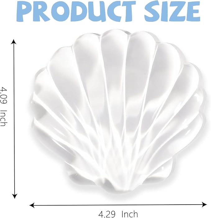 Gel Wrist Rest for Keyboard and Mouse Transparent Shell Keyboard Wrist Rest Ergonomic Cute White Clear Cool Seashell Mouse Wrist Pad Silicone Non-Slip Support for Computer Gaming Home Office