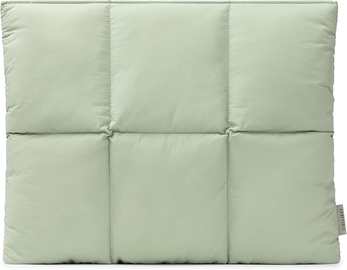 Comfyable Puffy Laptop Sleeve 15 16 Inch, Quilted Puffer Laptop Carrying Case for Women, Pillow Pouch Compatible for MacBook Air M5 & MacBook Pro M5 Pro/Max 2026, Sage