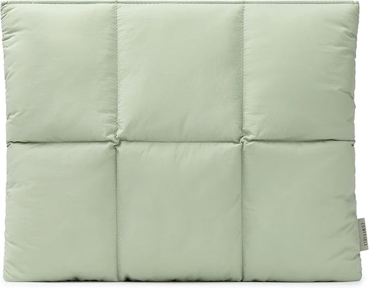 Comfyable Puffy Laptop Sleeve 15 16 Inch, Quilted Puffer Laptop Carrying Case for Women, Pillow Pouch Compatible for MacBook Air M5 & MacBook Pro M5 Pro/Max 2026, Sage