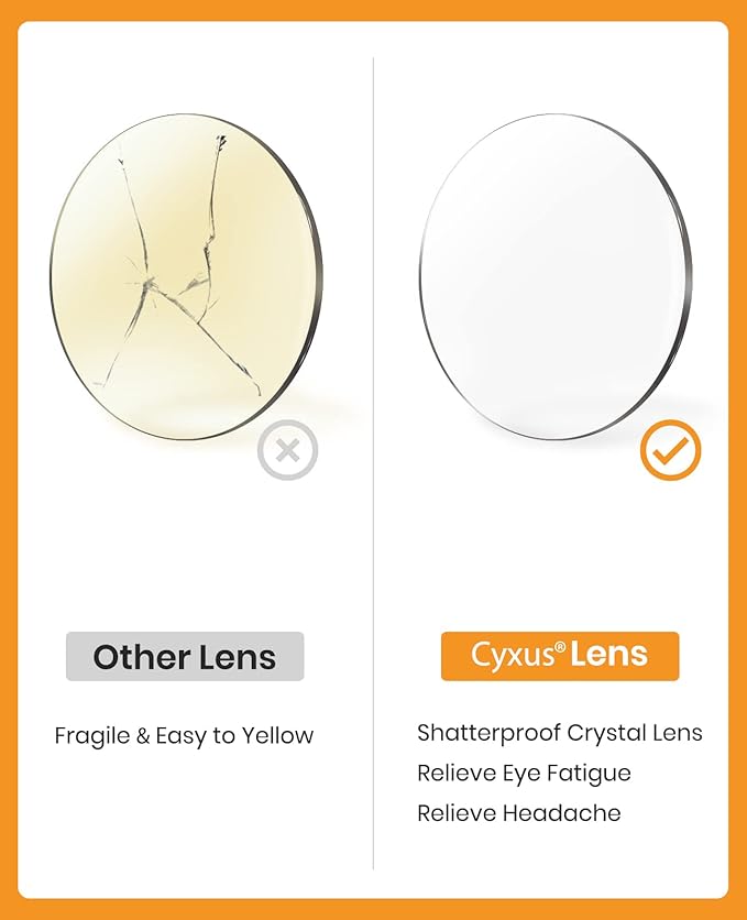 Cyxus Blue Light Glasses for Men and Women, Round Metal Frame Computer Eyeglasses for Office, Gaming, Reading 8090