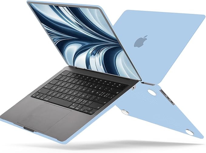 B BELK Compatible with MacBook Air 13.6 inch Case M5 2026 2025 2024 2023 2022 M4 M3 M2 A3449 A3240 A3113 A2681 Liquid Retina Display, Plastic Hard Shell Case+Keyboard Cover+Screen Protector, Airy Blue