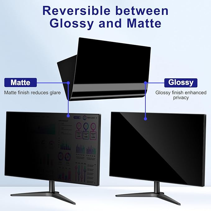32 Inch Privacy Screen for Computer Monitor 16:9 Aspect Ratio, Eye Protection Anti Blue Light Glare Shield, 32inch Removable Black Blackout Anti Spy Desktop Security Private Filter