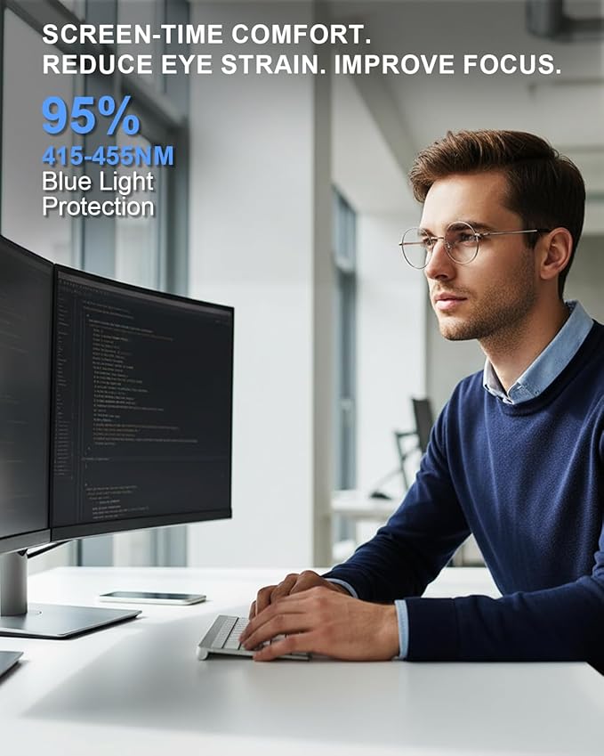 Brigtlaiff Round Blue Light Blocking Glasses for Men Women, Computer Gaming TV Glasses Anti Eyestrain with Metal Frame