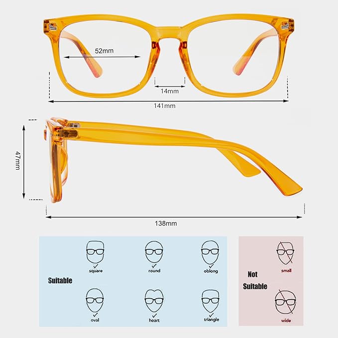 MAXJULI Blue Light Blocking Glasses,Computer Reading/Gaming/TV/Phones Glasses for Women Men(Gloss Orange)