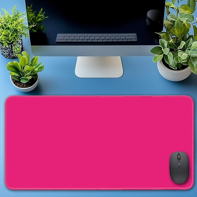 Large Mouse Pad, Non-Slip Desk Blotter, Office Desk Mat, Desk Pad Protector, Laptop Desk Pad, Desk Writing Pad for Office and Home, Bright Pink, 31x12 inch