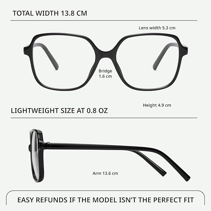 miyya Blue Light Blocking Glasses for Women, Blue Light Glasses for Women Oversized Fashion Glasses