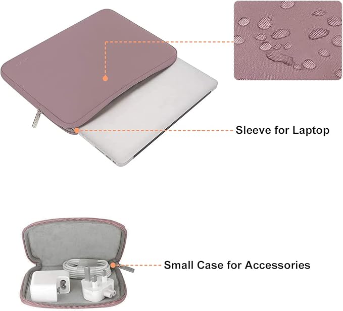 MOSISO Laptop Case 16 inch, 15-15.6 inch Laptop Sleeve Bag Compatible with MacBook Pro 16 M5 M4 M3 M2 M1, HP Acer Dell Lenovo ASUS Notebook, Neoprene Computer Sleeve Bag with Small Case, Brick Red