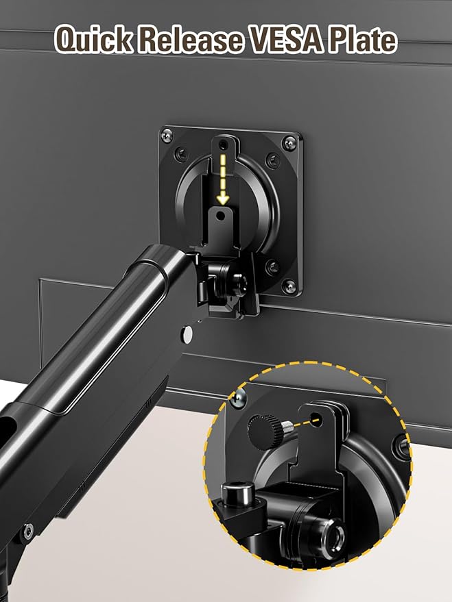 Dual Monitor Stand for 13-32 Inch Computer Screens, Dual Monitor Arms, Each Arm Holds 4.4-22lbs, Fully Adjustable Monitors Desk Mount with C-Clamp and Grommet Base, VESA 75x75/100x100mm