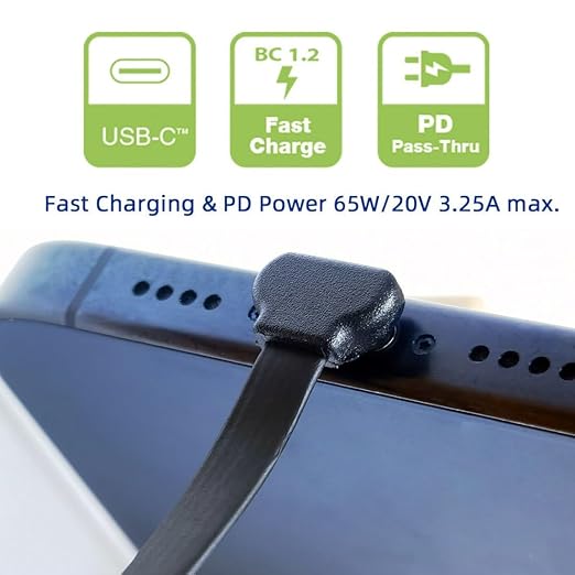 chenyang USB C Short Flat Cable USB 2.0 Type C Dual 90 Degree Angled PD 65W Fast Charge Data Extension Cable 200MM