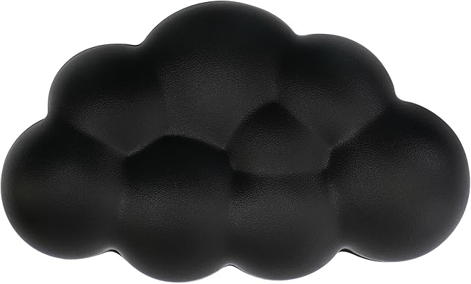 Cloud Wrist Rest Cushion for Mouse Ergonomic Soft PU Leather Memory Foam Wrist Pain Relief Mouse Wrist Support Pad with Anti-Skid Base for Office School Home Laptop & Computer Mouse (Black)
