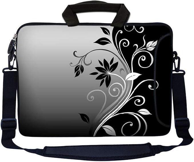 Laptop Skin Shop 15.6 inch Laptop Sleeve Bag Notebook with Extra Side Pocket, Soft Carrying Handle & Removable Shoulder Strap for 14" 15" 15.4" 15.6" Apple MacBook Air, GW, Acer, Aspire Asus, Dell,