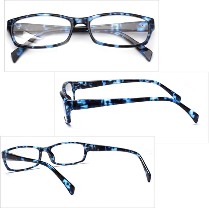 Henotin 5-Pack Reading Glasses Blue Light Blocking Anti Eyestrain Computer Reading Glasses for Women and Men Readers (5 Pack blue, 2.75)