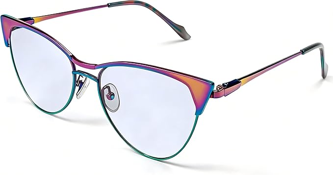 Blue Blockers Glasses for Women, Bluelight Glasses with Cat Eye Frame for Style, Comfort, Eye Strain Relief (Cat Eye, Green)