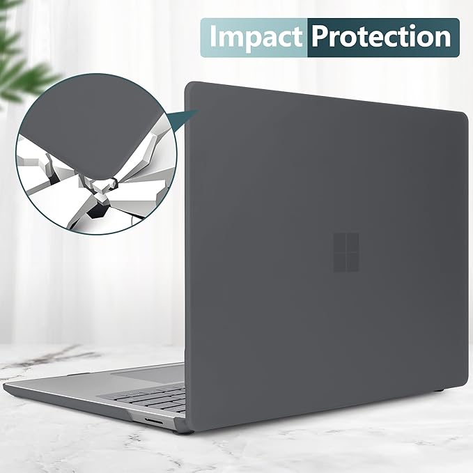 Batianda Matte Case for 15-inch Microsoft Surface Laptop 7th Edition Copilot+ PC 2025 2024 Release Lightweight Durable Scratch-Resistant Easy Install, with Keyboard Cover & Screen Protector, Black