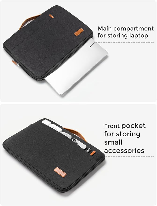 DOMISO 17.3 inch Laptop Case Sleeve Protective Cover Compatible with 17.3 inch HP Pavilion Envy 17/Lenovo IdeaPad/Acer/ASUS/Dell/Alienware/LG Gram,Water Resistant Computer Case Bag with Handle,Black