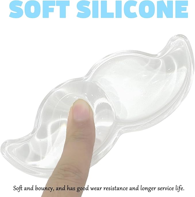 Gel Wrist Rest for Keyboard and Mouse Transparent White Mustache Elbow Pad Cushion Ergonomic Cute Clear Cool Mouse Wrist Pad Silicone Non-Slip Support for Computer Gaming Home Office Men Hand Pillow