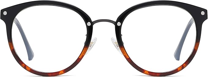 SOJOS Retro Round TR90 Blue Light Reading Glasses Womens Mens Readers Computer Glasses Eyewear Frame SJ9001