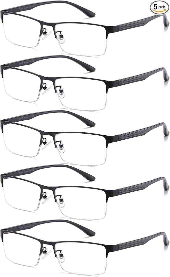 Cyxus Blue Light Blocking Glasses for Men Woman Semi Rim Computer Gaming Office Study Eyeglasses with UV Protection 8001