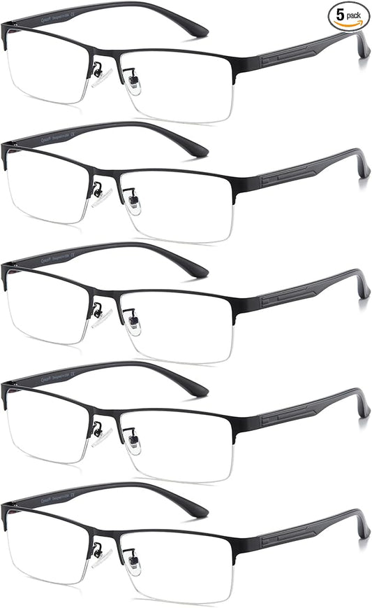 Cyxus Blue Light Blocking Glasses for Men Woman Semi Rim Computer Gaming Office Study Eyeglasses with UV Protection 8001