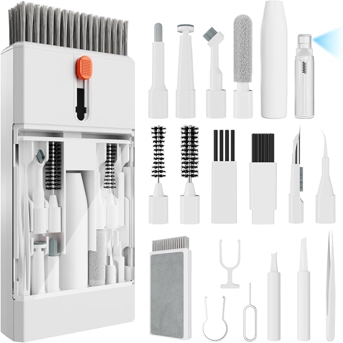 Laptop Cleaning Kit Keyboard Cleaner Brush, 22-in-1 Multi-Function Laptop Cleaner Tool for MacBook, Phone, Headphone, Earbuds, Camera Lens and Other Electronic Device, All-in-one with Upgrade by Electight