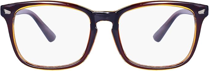 MAXJULI Blue Light Blocking Glasses,Computer Reading/Gaming/TV/Phones Glasses for Women Men(Brown)