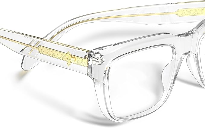 VISOONE TR90 Square Blue Light Blocking Glasses Fashion Computer Eyewear for Women and Men RANDI