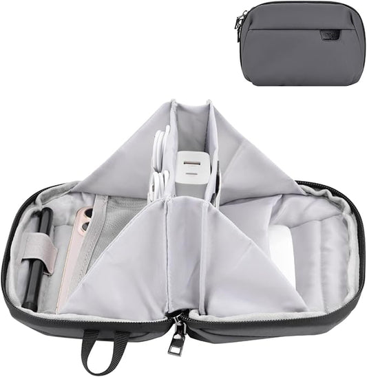DDgro Small Electronics Organizer Travel Case - Organizer Pouch for Cable, Cord, Charger (Dark Grey-Mini)