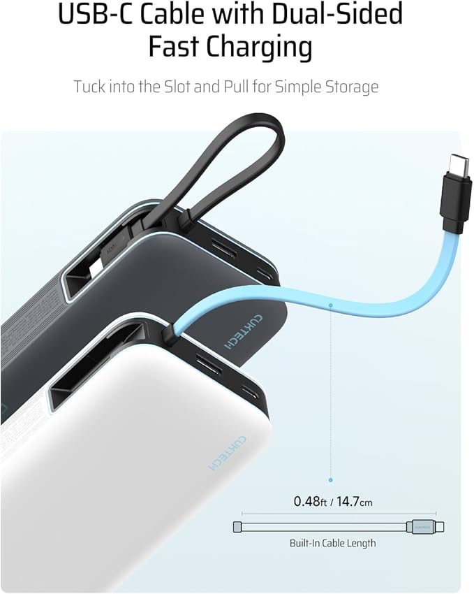 CUKTECH 65W USB C Charger+45W 20000mAh Power Bank Combo, One-Port Compact and Foldable Fast Charger Block, Fast Charging Battery Pack for iPhone 16/15, Samsung Galaxy, Google Pixel, and More