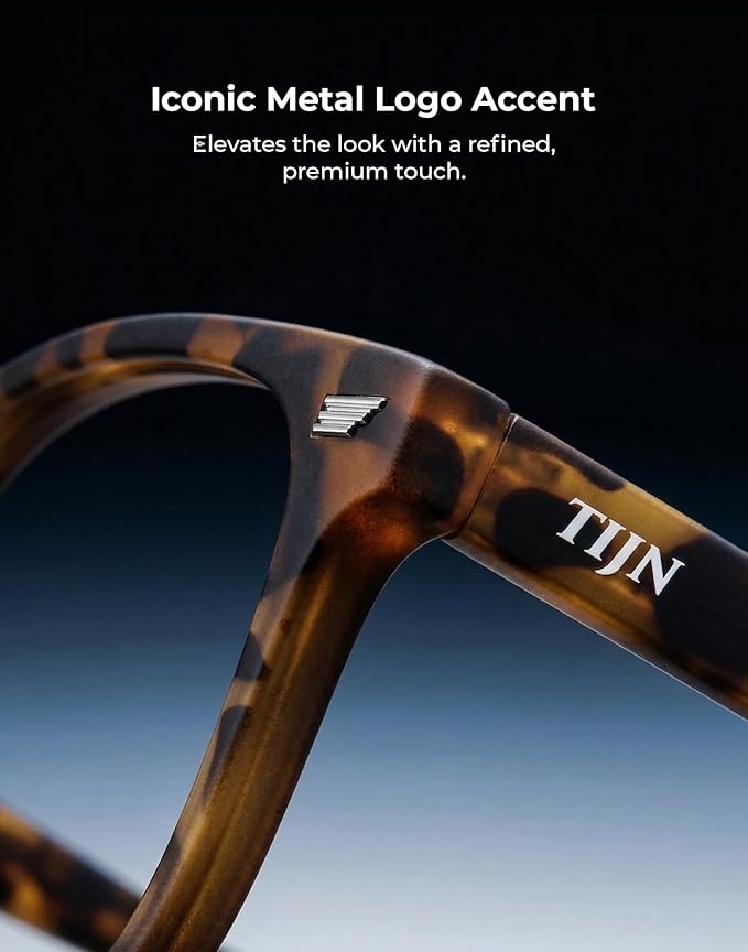 TIJN Blue Light Blocking Glasses Men Women Vintage Thick Round Rim Frame Eyeglasses
