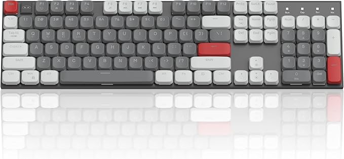 Camiysn Wireless RGB Mechanical Keyboard Moon104 Triple Mode 2.4GHz/BT/USB-C Wired Office Keyboard for Computer/Desktop/PC/Laptop/Surface/Smart TV and Windows 10/8/7（Red Switches）
